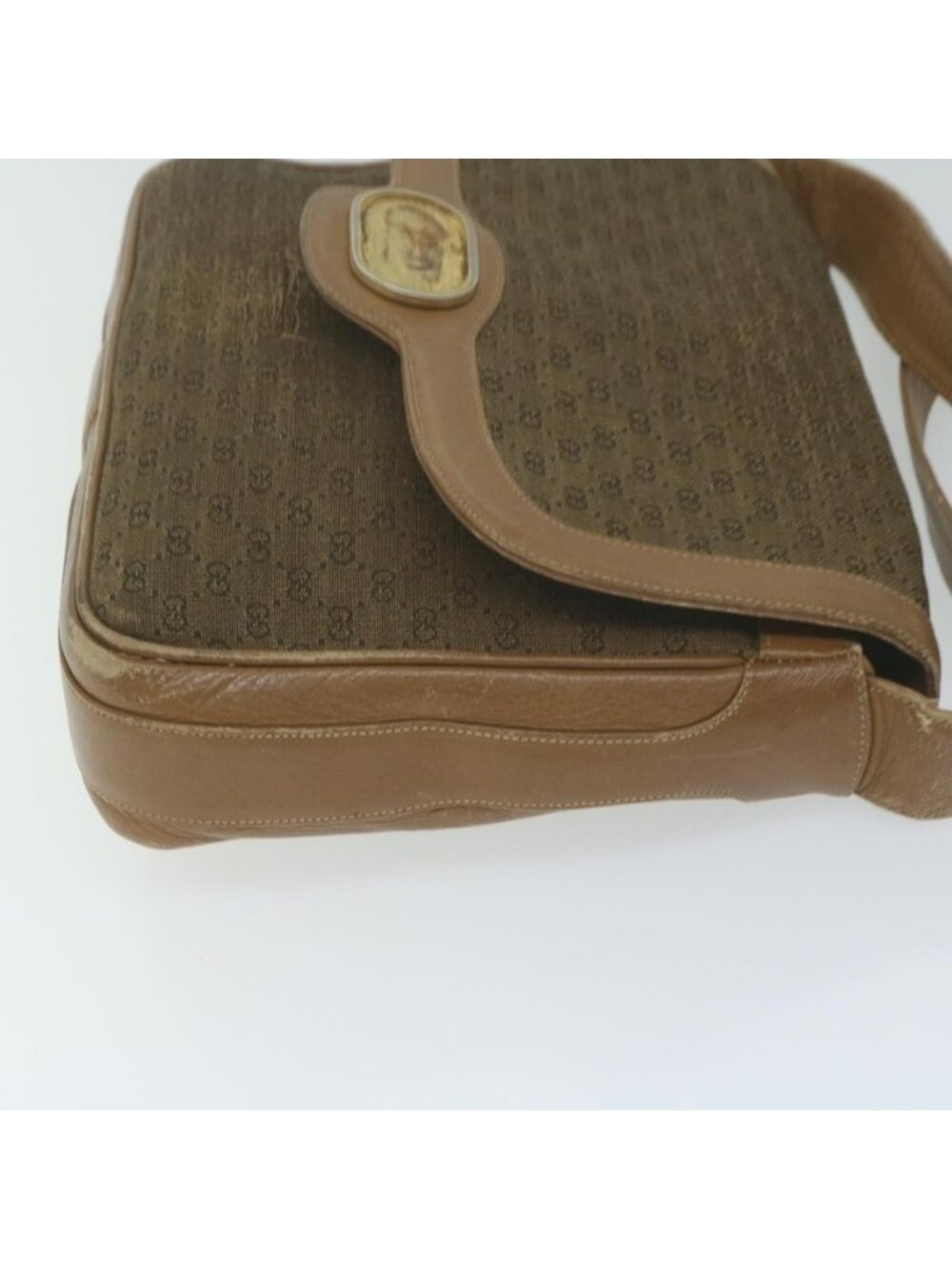 Authentic GUCCI Micro GG Canvas Shoulder Bag Beige Brown - Picture 11 of 16